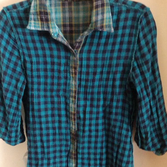 VINTAGE REVERSIBLE Plaid / Buffalo Check Cotton Shirt - Picture 2 of 5